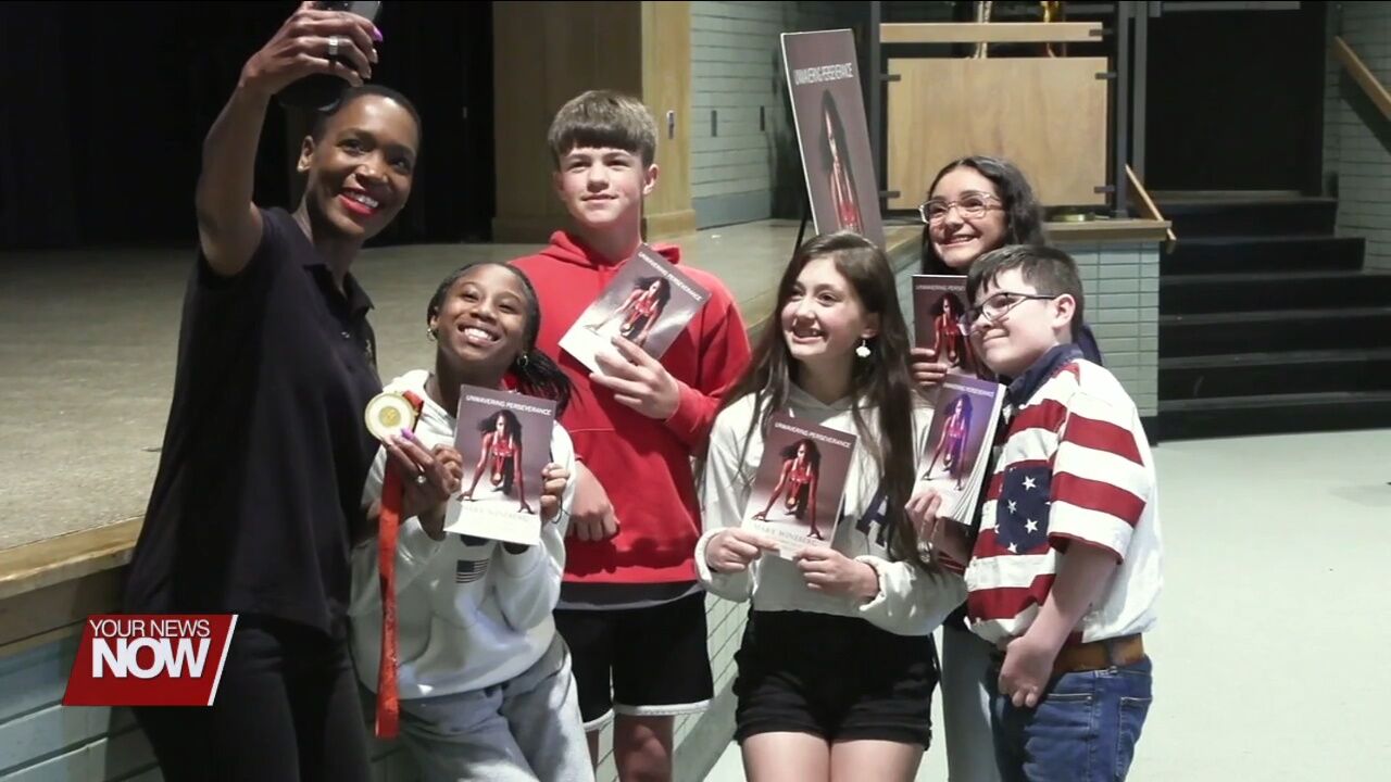 Olympic gold medalist Mary Wineberg inspires Shawnee Middle School students